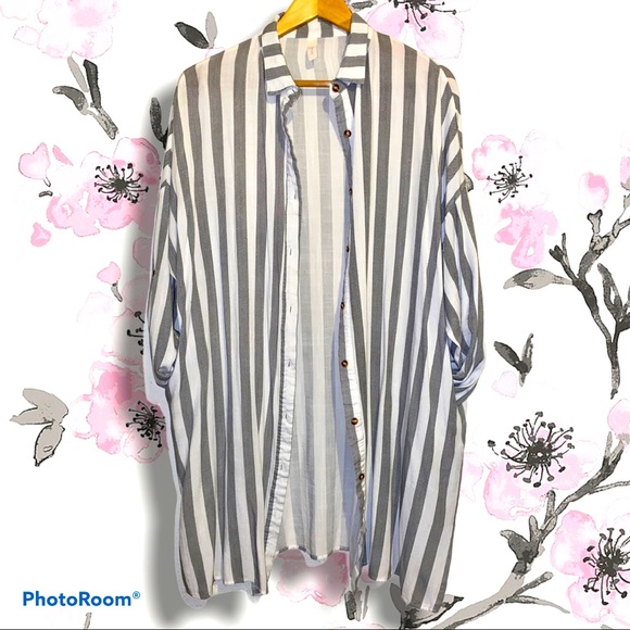 PRIMI Striped Full Button-Down Cardigan, S - Picture 7 of 15